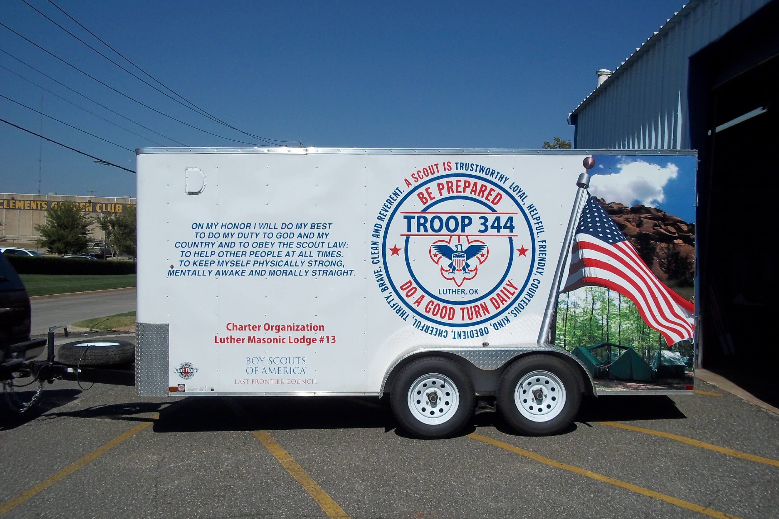 Trailer with Printed Graphics and Lettering